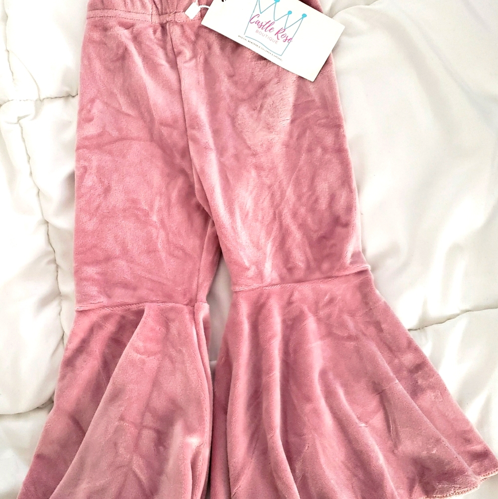 NWT Castle Rose Boutique velour flares 9-12 m